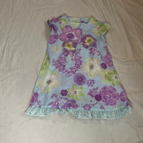 Baby LULU Kids Floral DRESS - Purple, Blue and Green - Picture 1 of 4